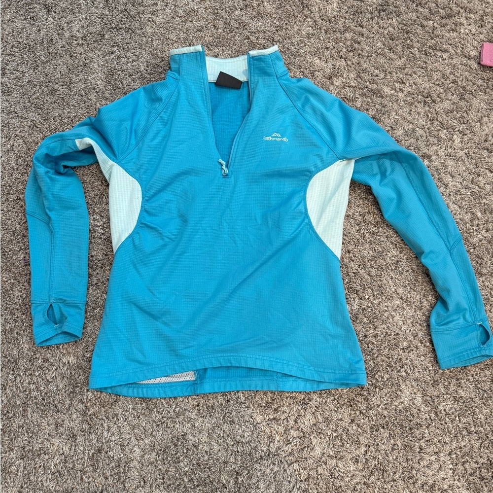 Kathmandu Blue and White Women's Sweatshirt